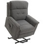 Voir la diapositive 1 : HOMCOM Fauteuil releveur électrique inclinable - repose-pied ajustable - télécommande - Fauteuil de relaxation - tissu polyester aspect lin gris chiné