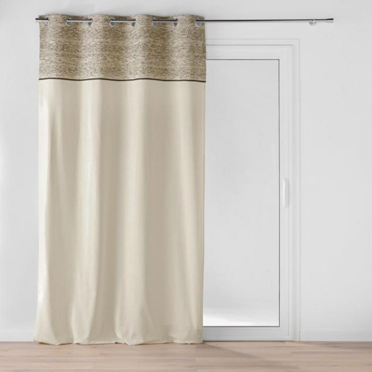 Paris Prix Rideau à Œillets Jacquard  Camalia  140x240cm Beige