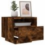 Voir la diapositive 4 : VIDAXL Table de chevet avec lumieres LED chene fume 40x39x37 cm