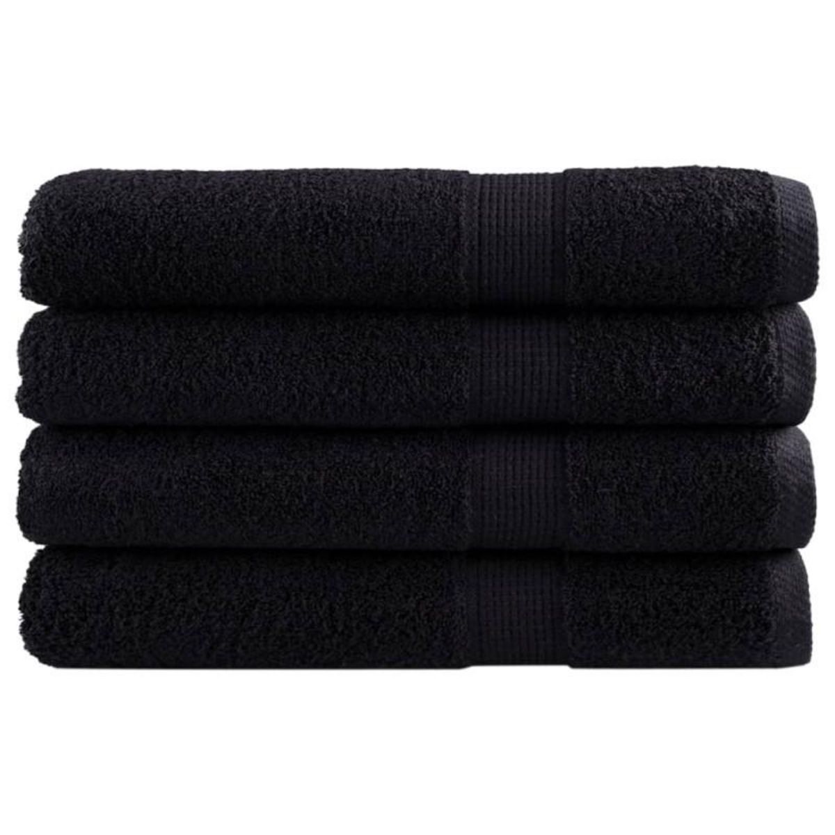 VIDAXL Serviettes de qualité supérieure SOLUND 4 pcs noir 600 g m²