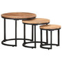 Voir la diapositive 1 : VIDAXL Tables d'appoint 3 pcs Bois d'acacia solide