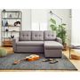 Voir la diapositive 6 : BEST MOBILIER Tulipe - canapé d'angle réversible - 4 places - convertible avec coffre - en tissu