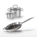 ELO Lot 2 Faitouts 12/20cm & Poêle 32cm Elo Relief Solution