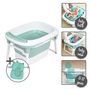 Voir la diapositive 2 : BANINNI Baignoire Bébé Évolutive Et Pliable + Coussin Bagno