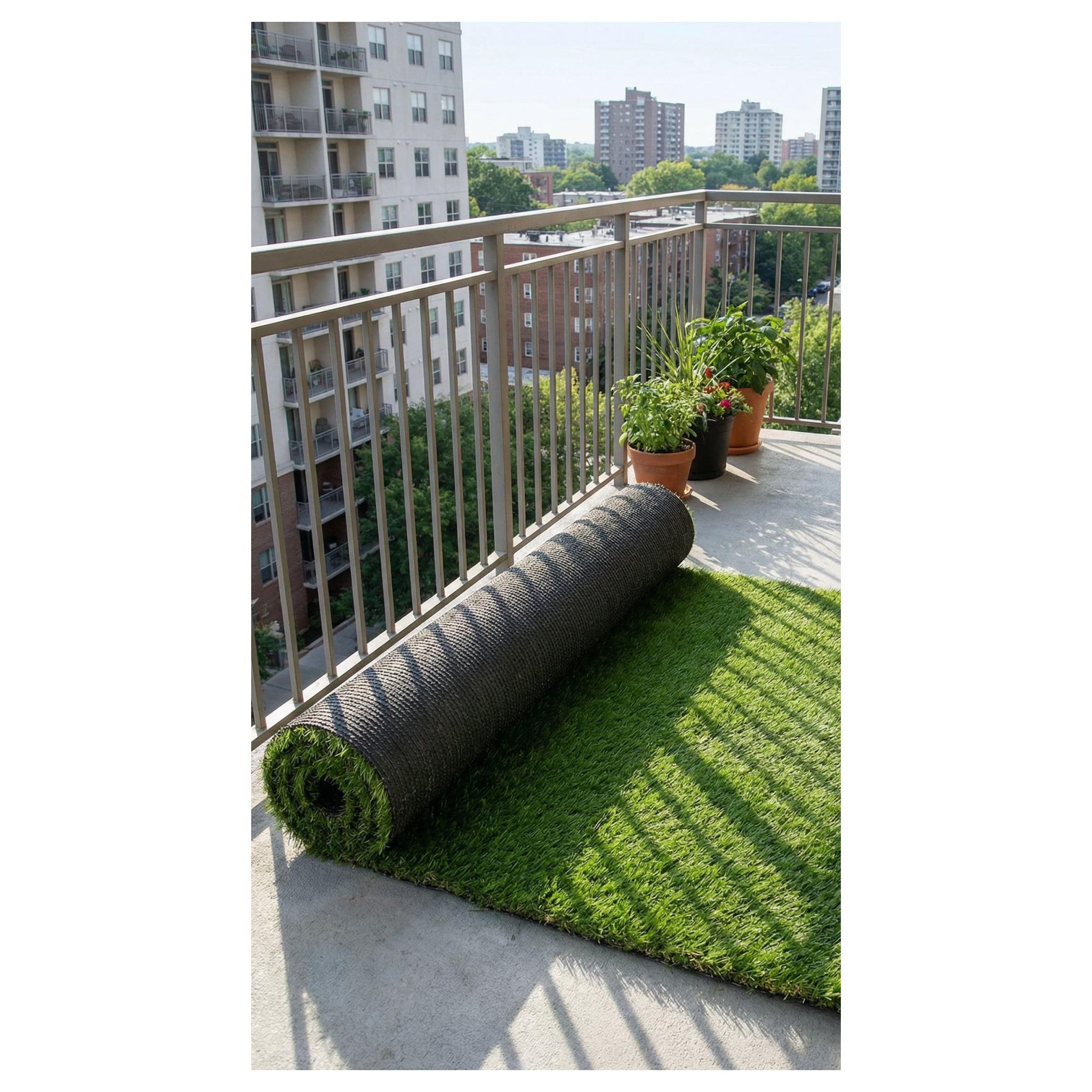 Voir la diapositive 3 : FIFTYGRASS Gazon synthétique Irus - 35 mm - Bobinot de 1m*5m - Jardin / Terasse / Balcon