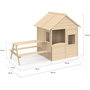 Voir la diapositive 4 : ID MARKET Maisonnette enfant en bois ODYSSEY, cabane de jeux extérieure avec table de pique-nique intégrée