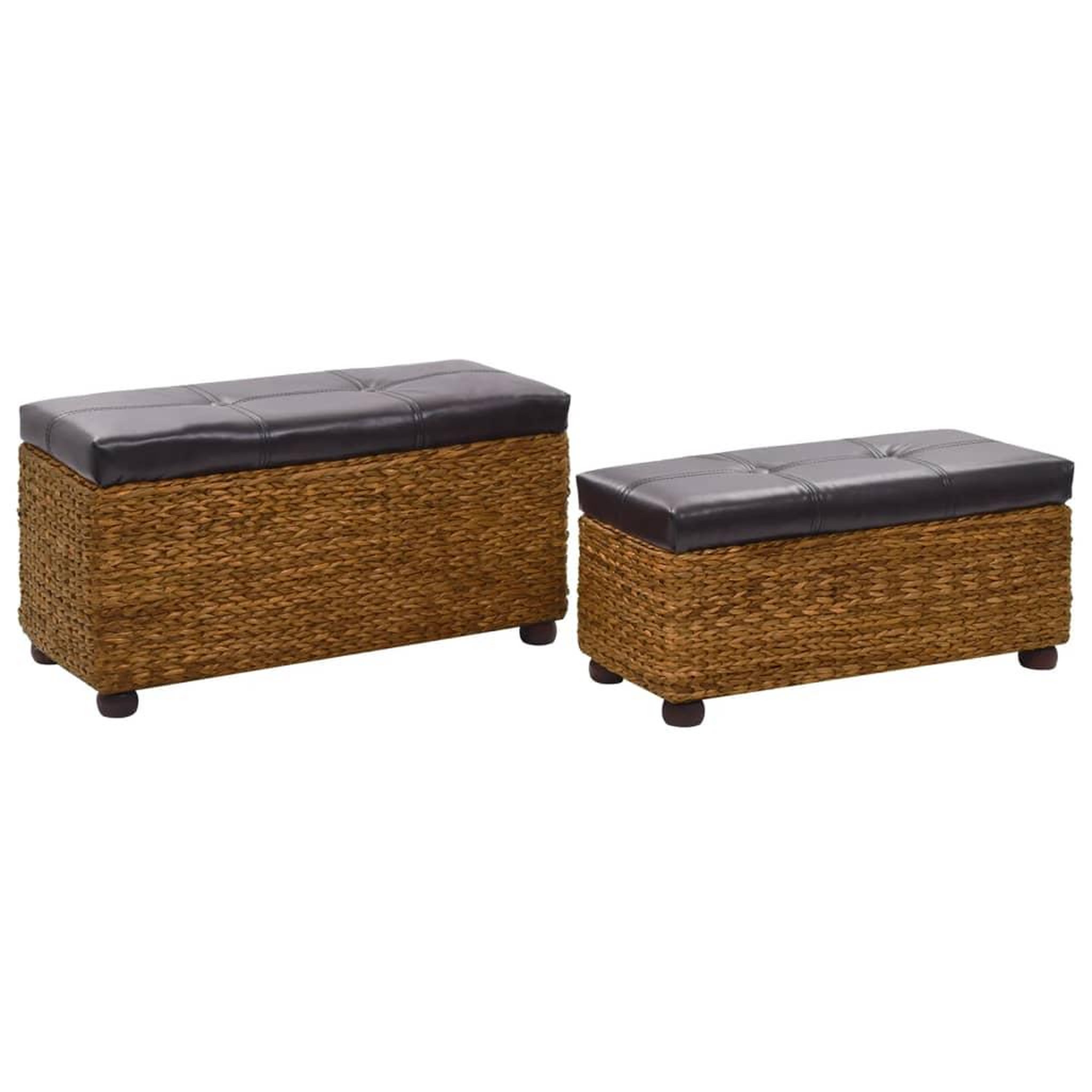 Voir la diapositive 3 : VIDAXL Ensemble de banc lot de 2 Jacinthe d'eau Marron