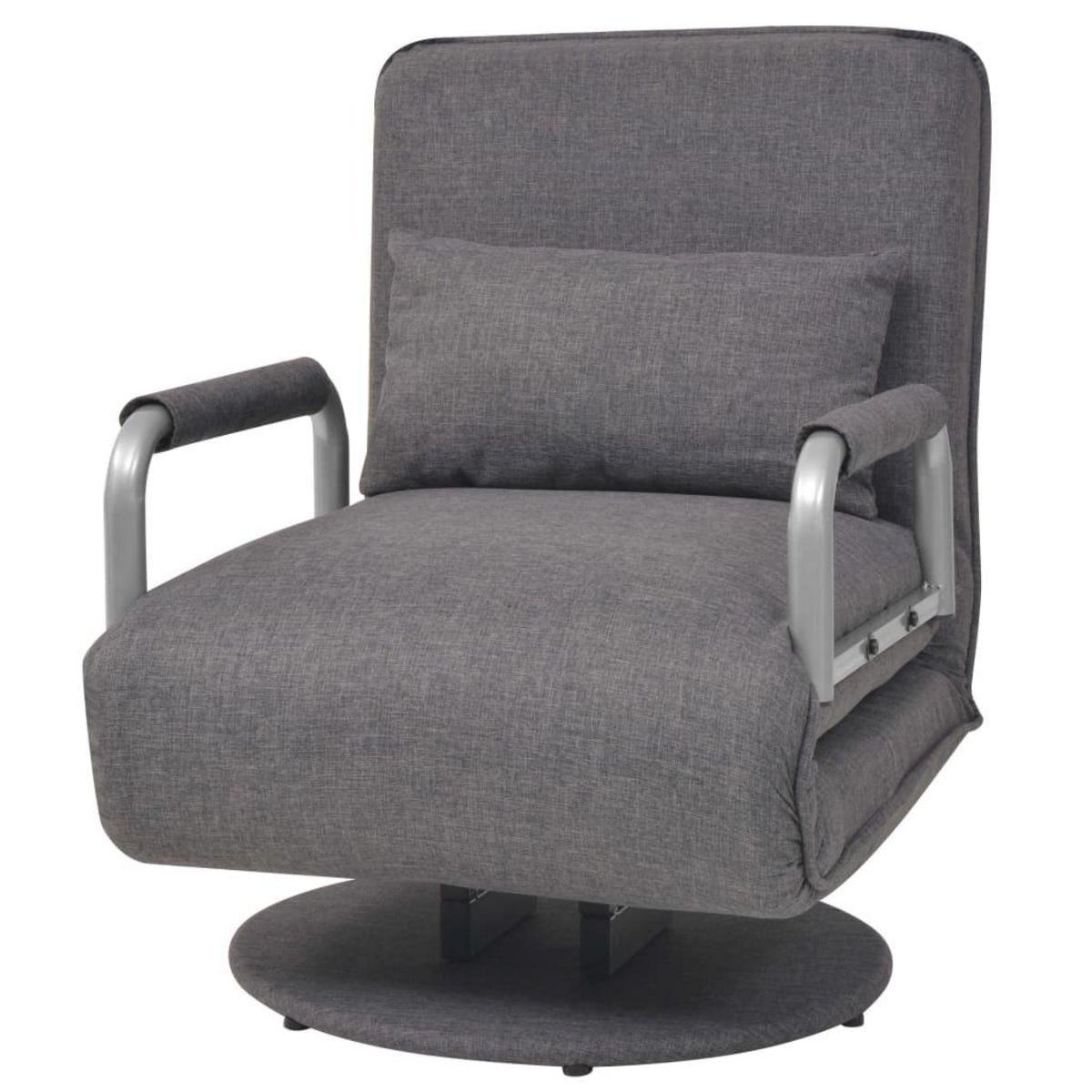 VIDAXL Fauteuil pivotant et canape-lit gris fonce tissu