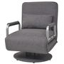 Voir la diapositive 2 : VIDAXL Fauteuil pivotant et canape-lit gris fonce tissu