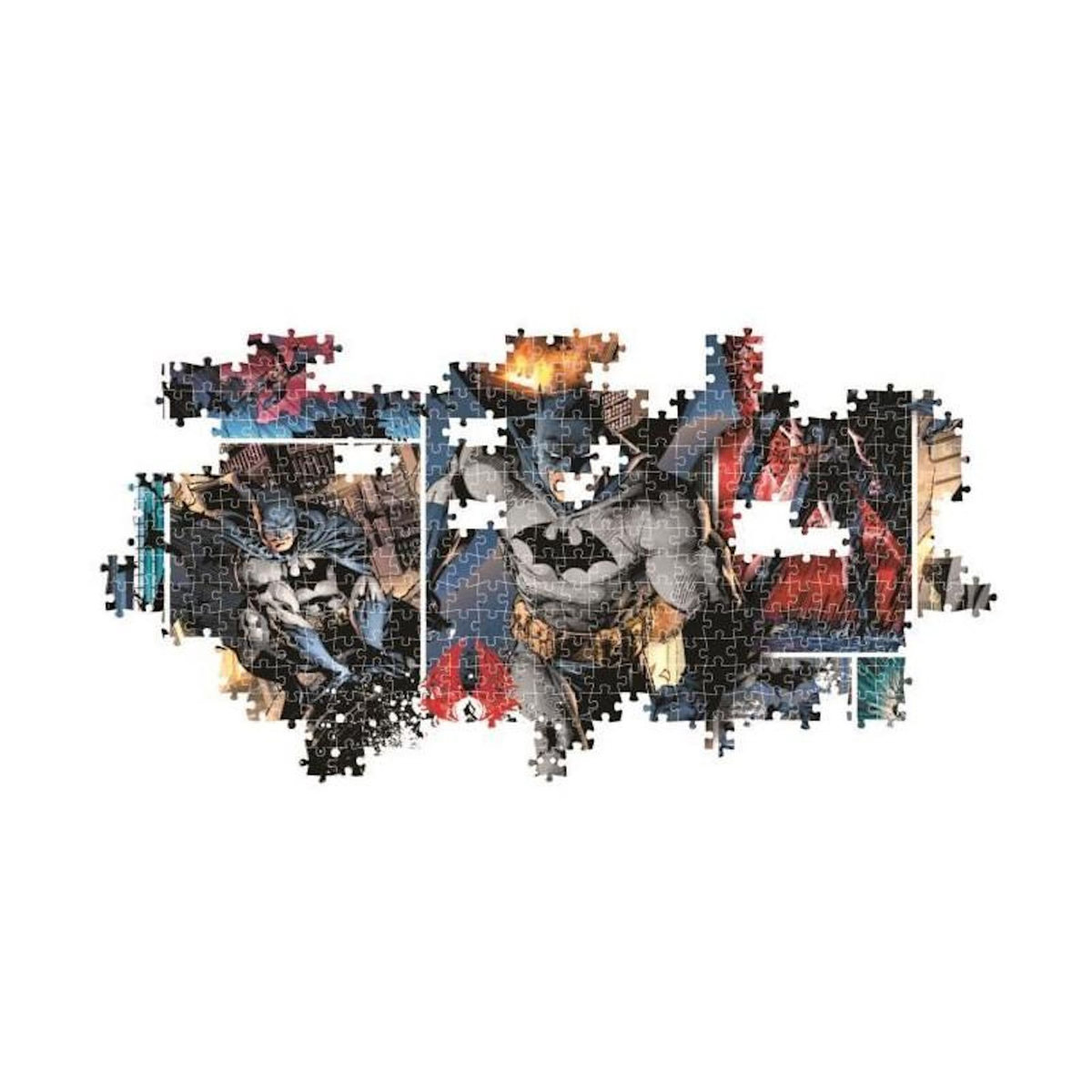 CLEMENTONI Puzzle 1000 pièces Panorama Batman – Puzzle adulte – Format compact – Clementoni