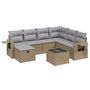 Voir la diapositive 2 : VIDAXL Salon de jardin avec coussins 8pcs melange beige resine tressee