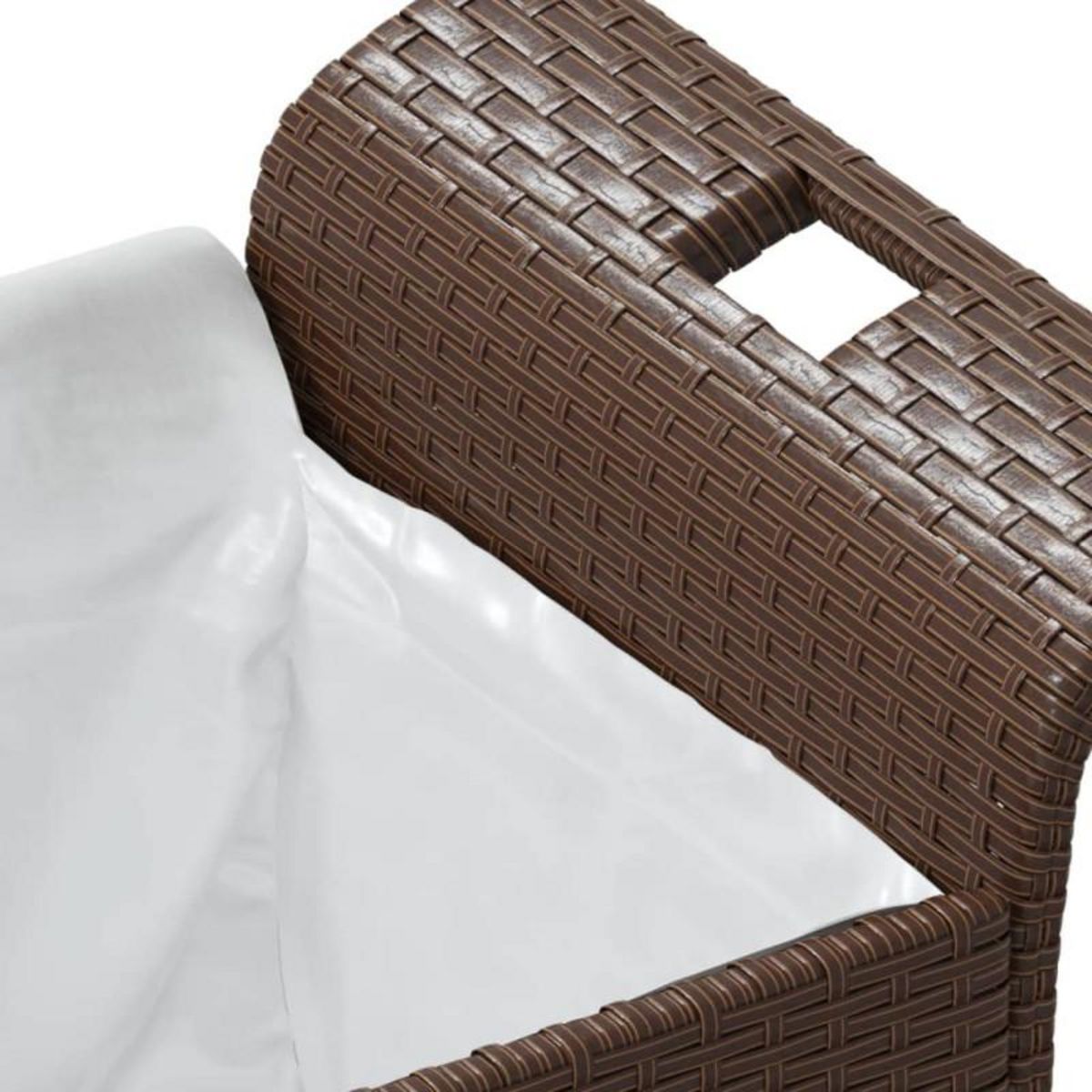 VIDAXL Banc de jardin avec coussin marron 116x46x57 cm résine tressée
