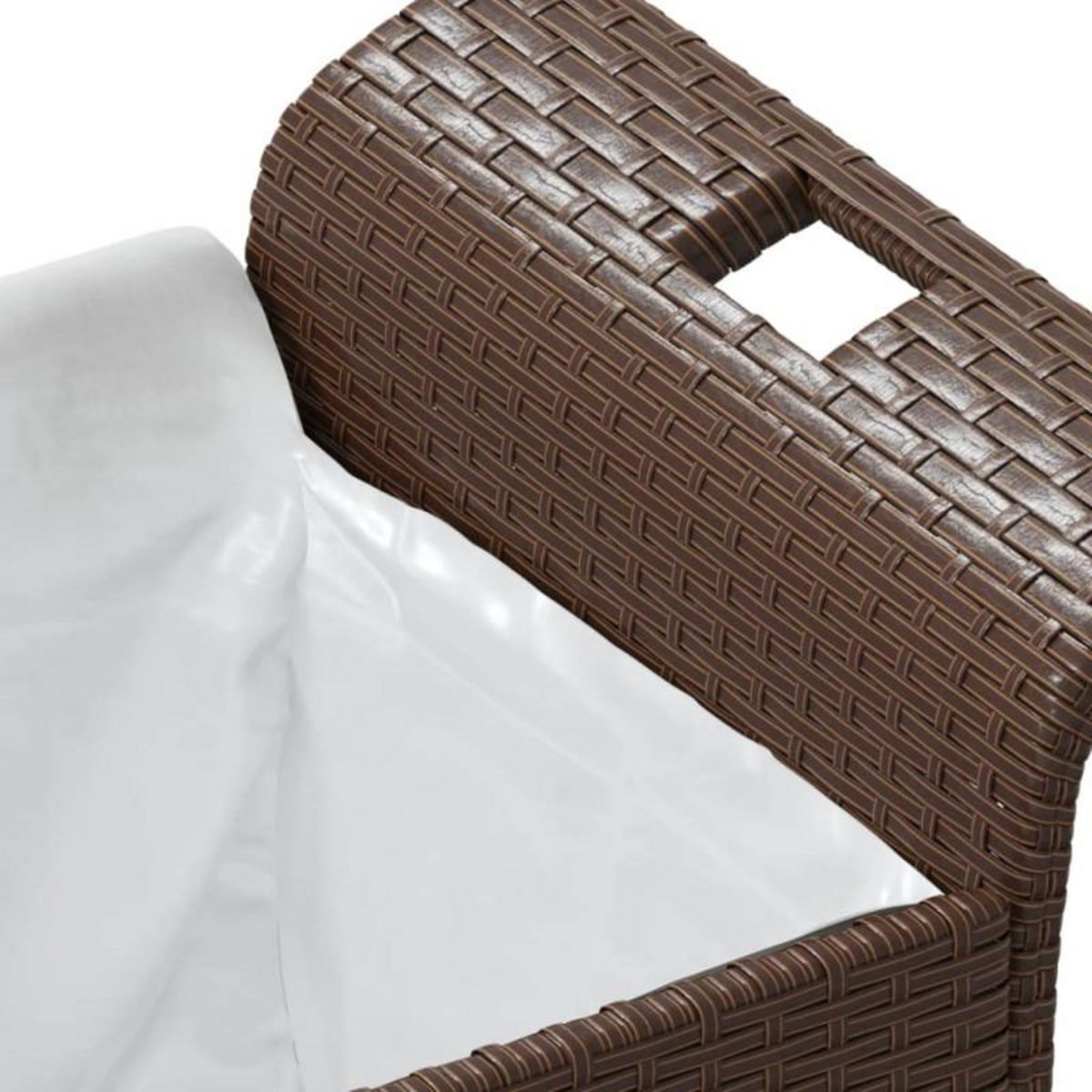 VIDAXL Banc de jardin avec coussin marron 116x46x57 cm résine tressée