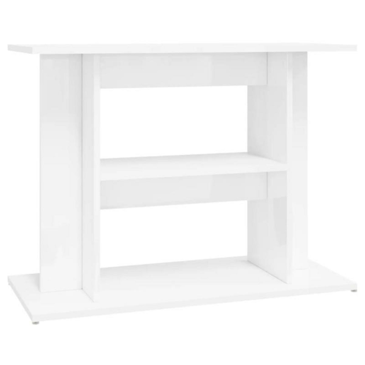 VIDAXL Support d aquarium blanc brillant 80x35x60 cm bois d ingénierie