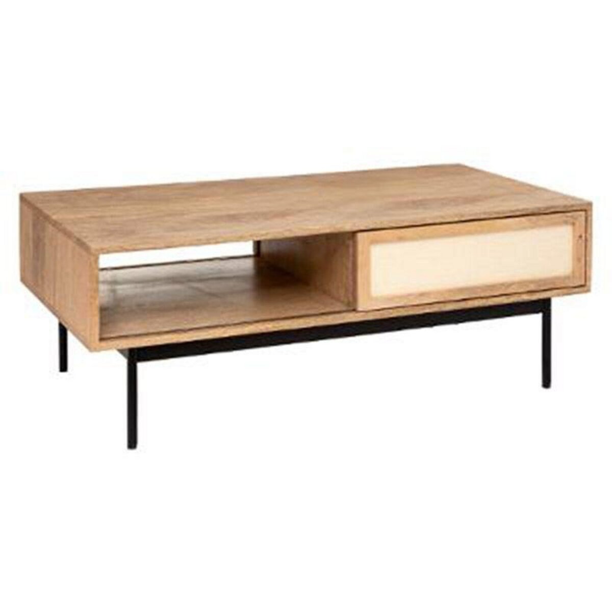  Table Basse 2 Portes Design  Zen  110cm Beige