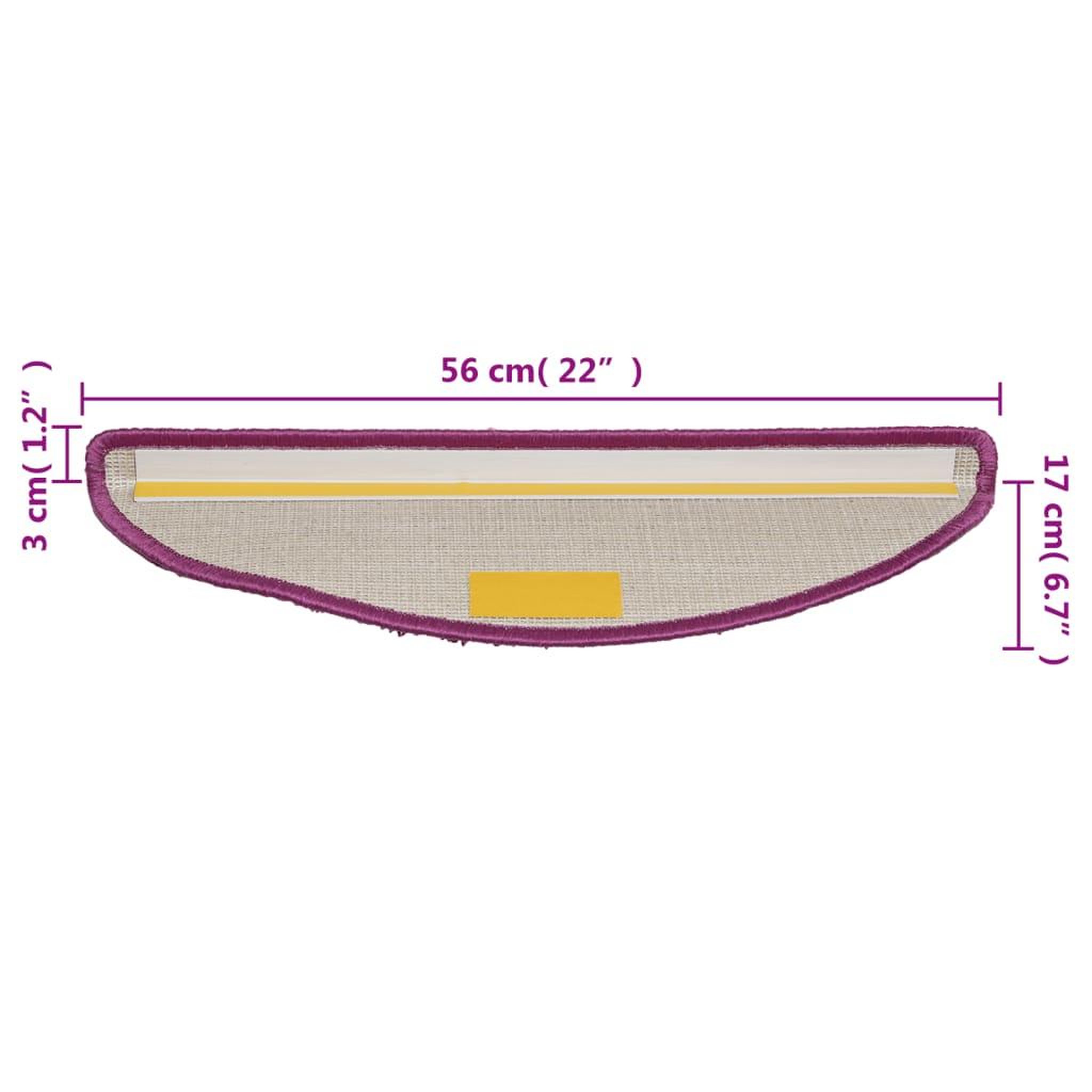 Voir la diapositive 6 : VIDAXL Tapis d'escalier 15 pcs violet 56x17x3 cm