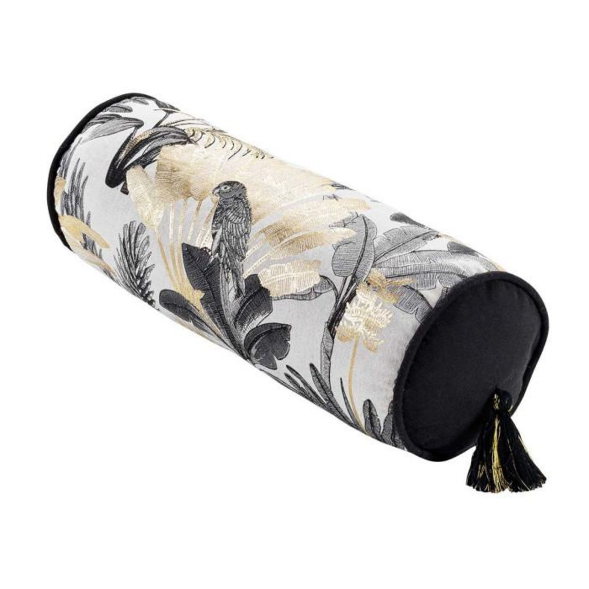 Paris Prix Coussin Déco à Pompons  Karaba  15x40cm Gris