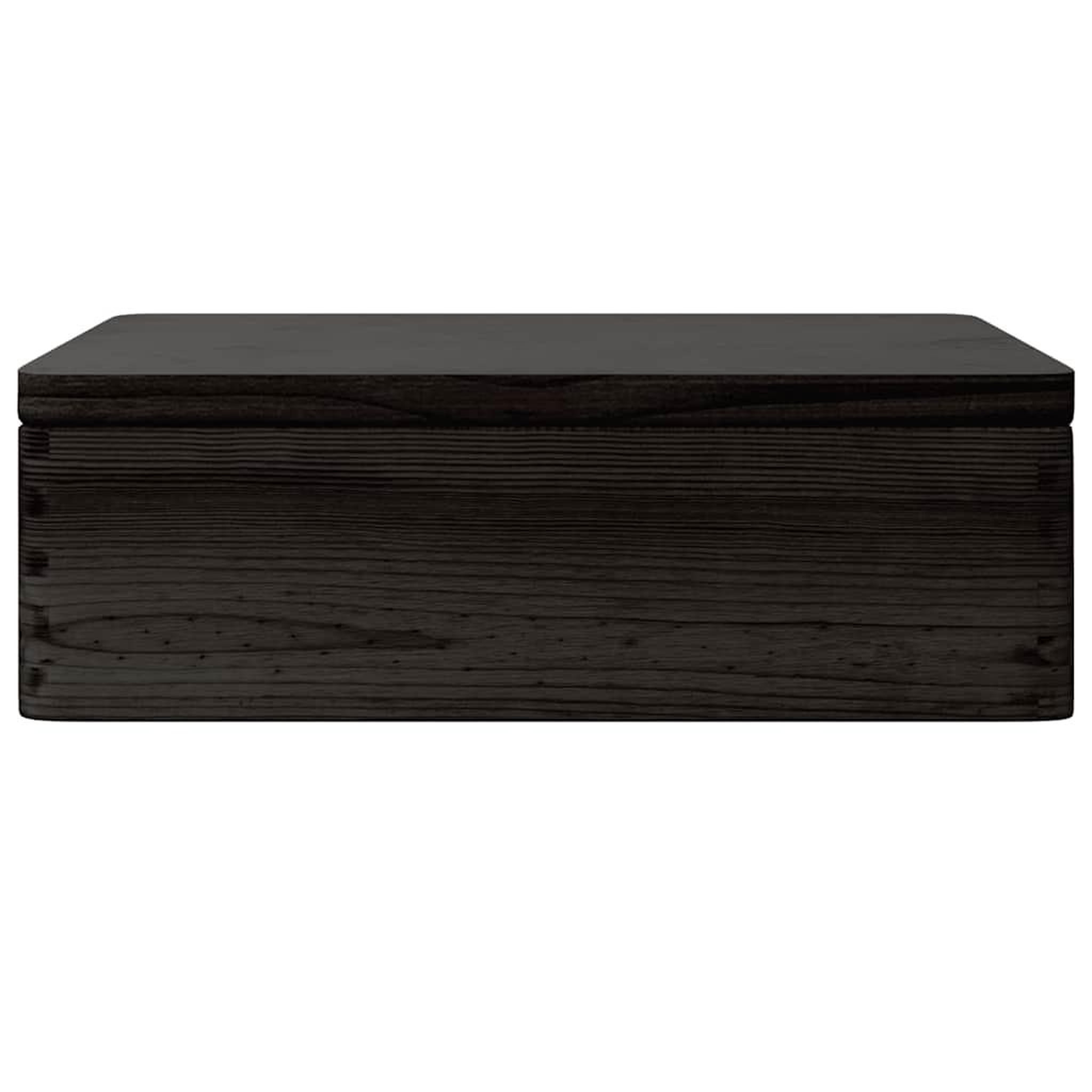Voir la diapositive 4 : VIDAXL Boîte en bois avec couvercle noir 40x30x13cm bois de pin massif