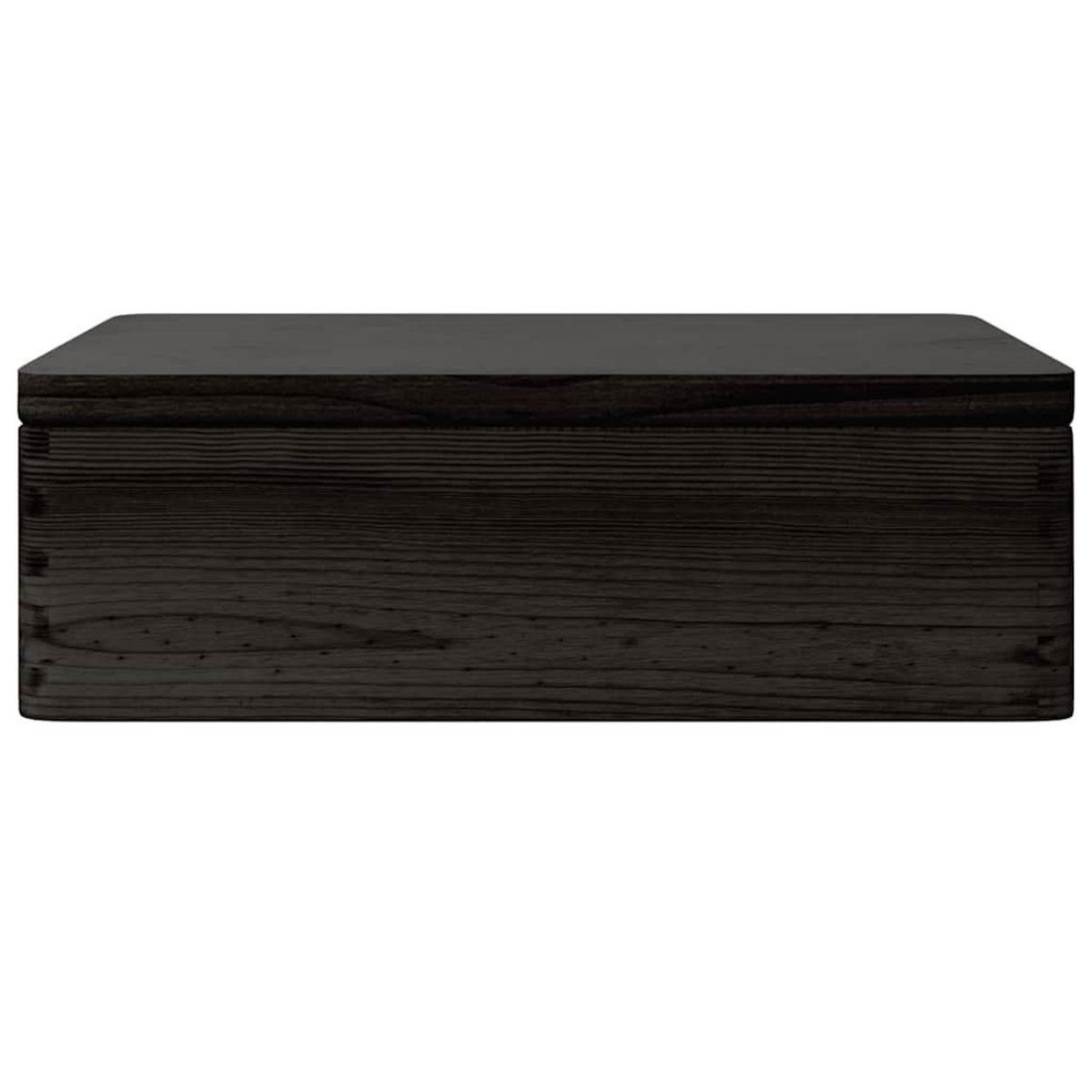 VIDAXL Boîte en bois avec couvercle noir 40x30x13cm bois de pin massif