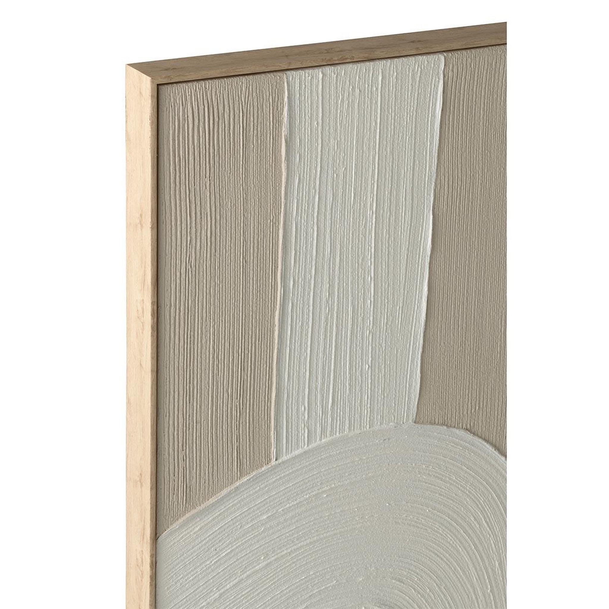 Voir la diapositive 2 : J-LINE Tableau déco  lignes  120x150cm beige & blanc