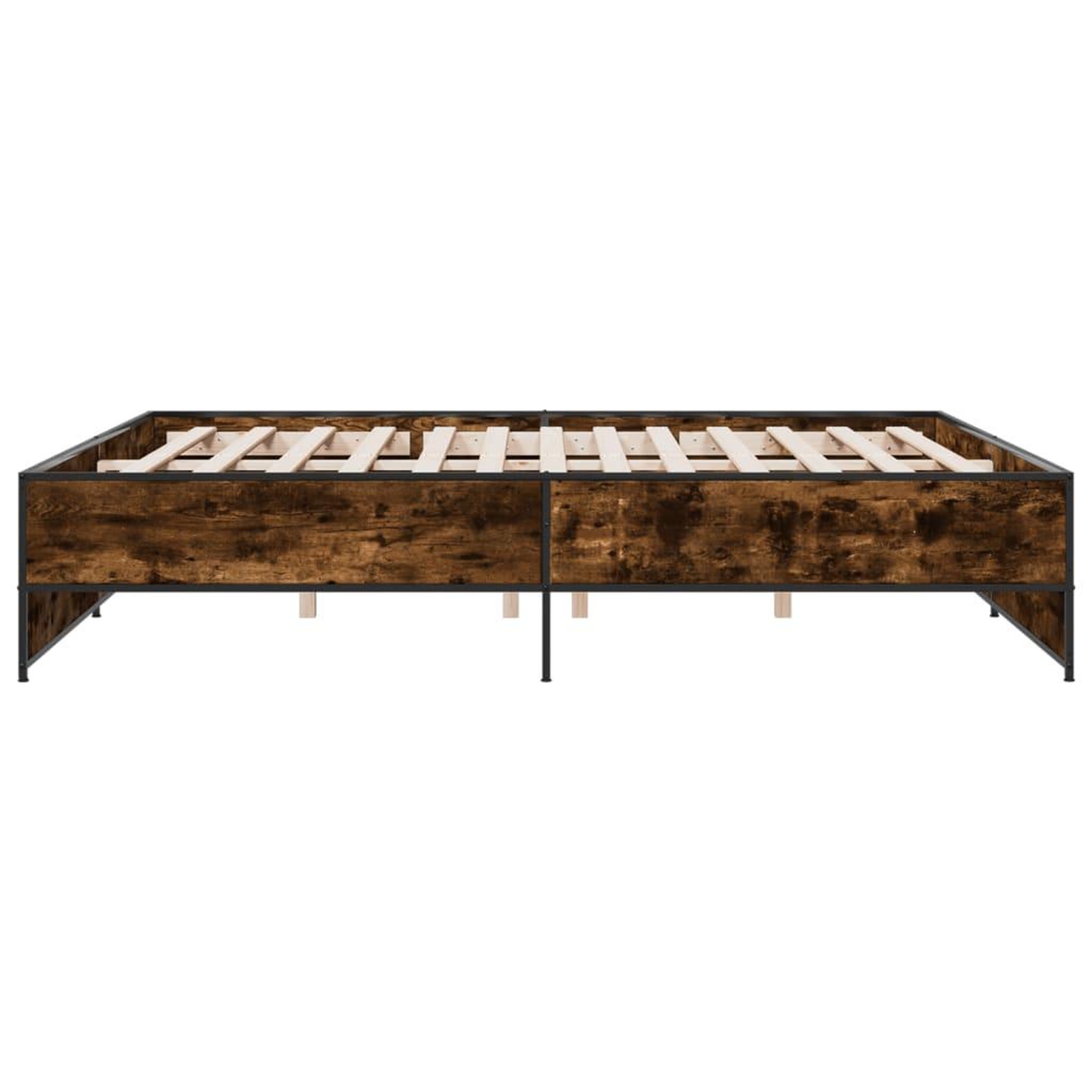Voir la diapositive 5 : VIDAXL Cadre de lit sans matelas chene fume 180x200 cm