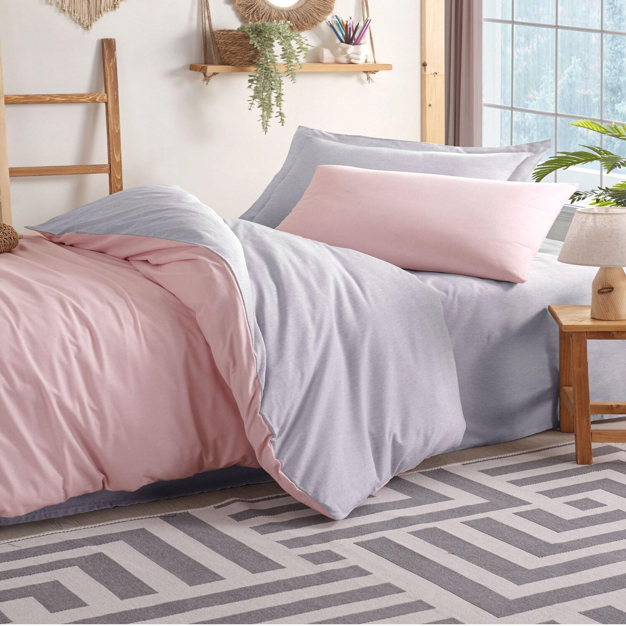 Home collection Parure de lit enfant avec taie(s) en coton polyester Solid. Coloris disponibles : Gris
