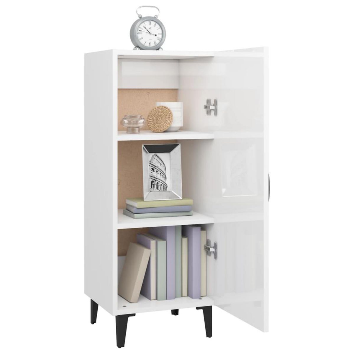 VIDAXL Buffet Blanc brillant 34,5x34x90 cm Bois d'ingenierie