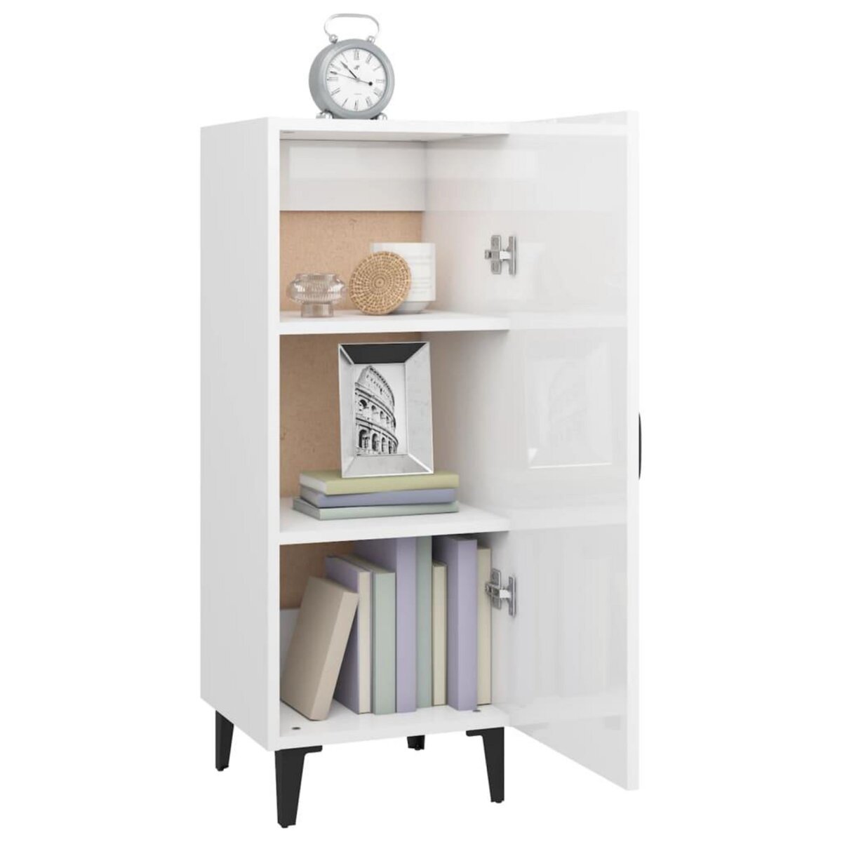 VIDAXL Buffet Blanc brillant 34,5x34x90 cm Bois d'ingenierie