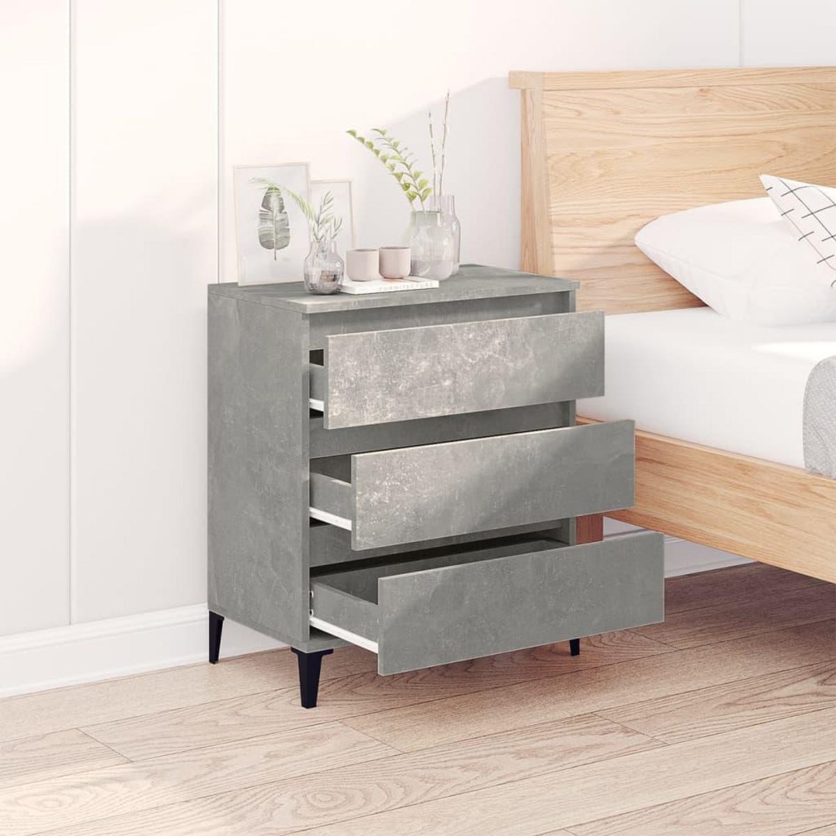 VIDAXL Buffet Gris beton 60x35x70 cm Bois d'ingenierie