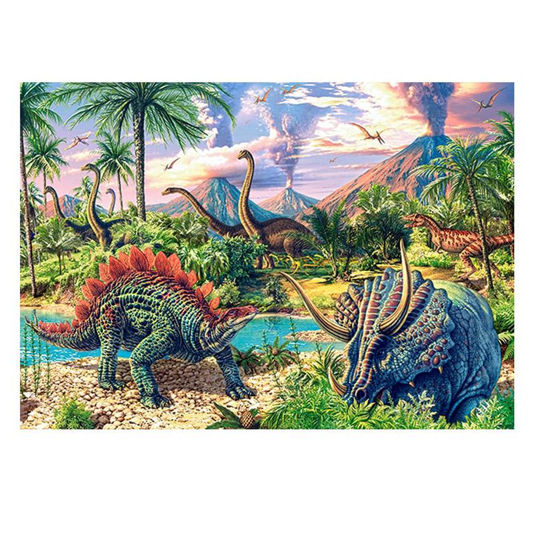 Castorland Puzzle 120 pièces : les volcans et dinosaures