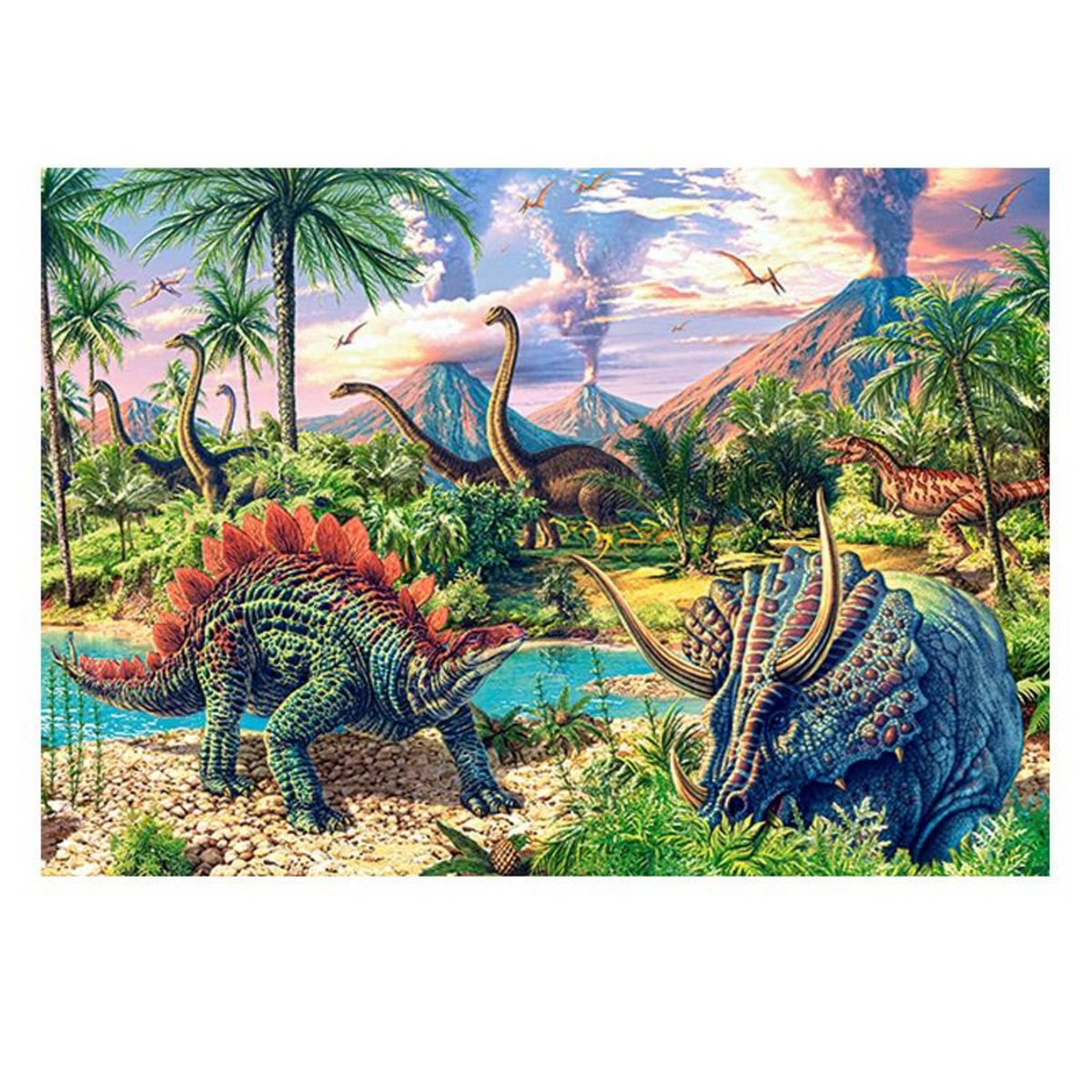Castorland Puzzle 120 pièces : Les volcans et dinosaures