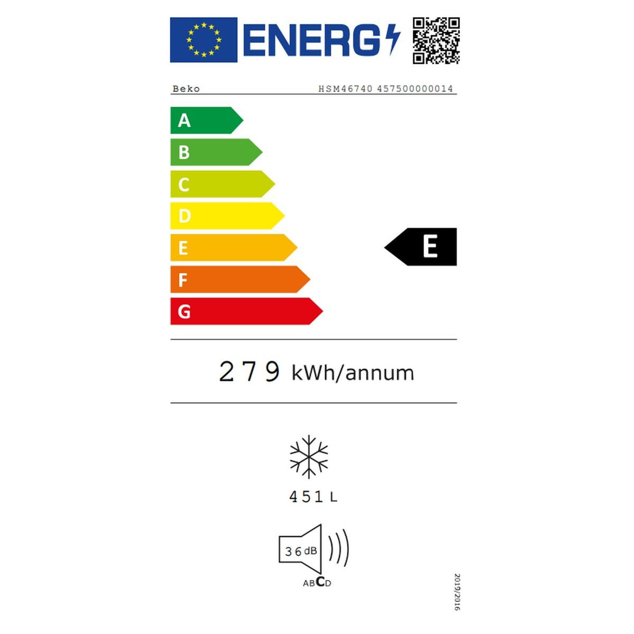 Voir la diapositive 2 : Beko Congélateur coffre 155.5cm 451l - hsm46740
