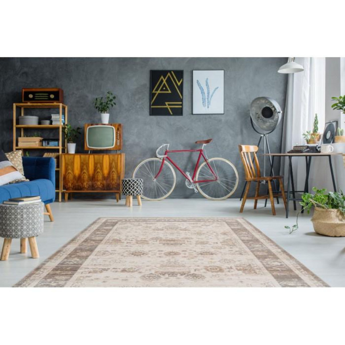 Paris Prix Tapis Vintage à Franges  Baroque X  Beige