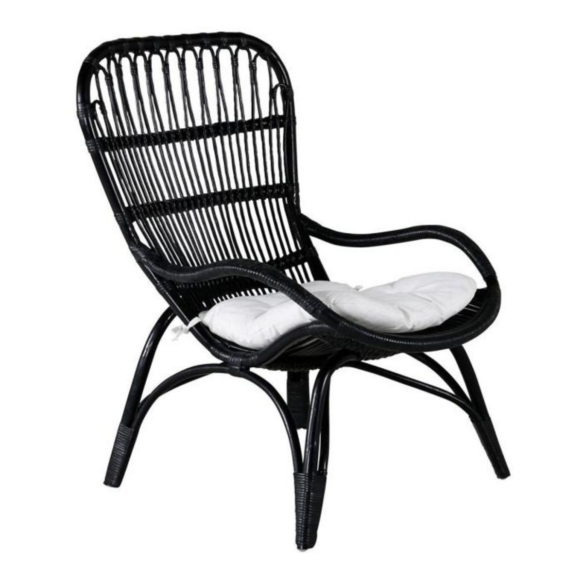 Paris Prix Fauteuil de Jardin en Rotin  Ella  131cm Noir
