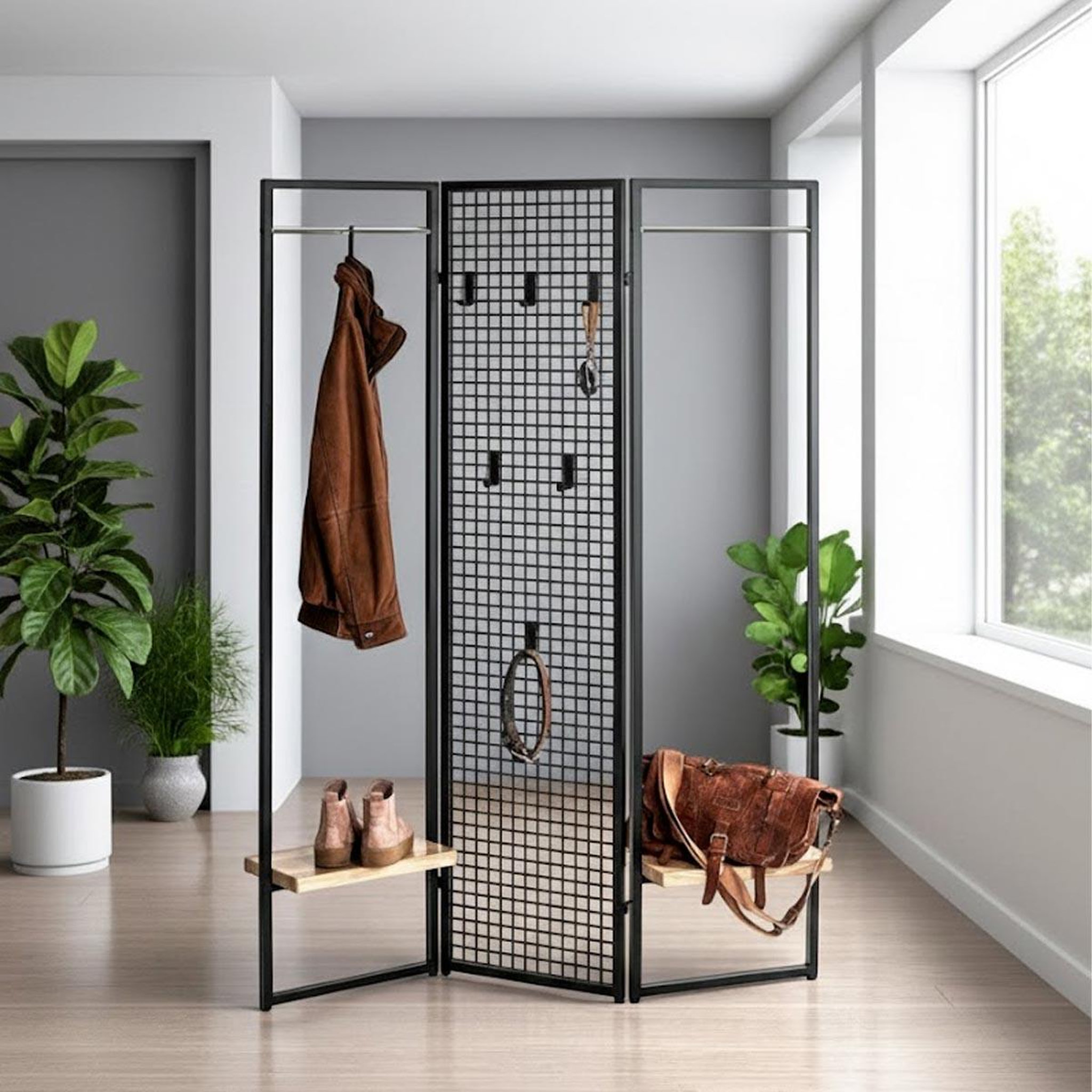 Voir la diapositive 3 : Paris Prix Meuble d'Entrée Porte-Manteau  River  175cm Noir