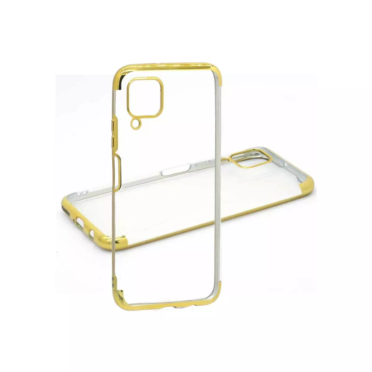 amahousse Coque Huawei P40 Lite 4G souple bords dorés dos transparent