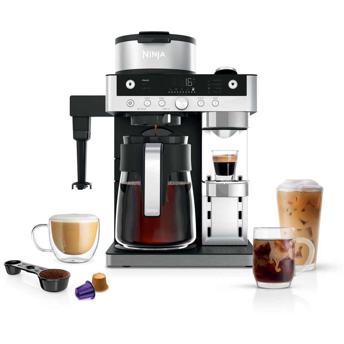 NINJA Cafetière filtre et capsules avec mousseur intégré CFN803EU