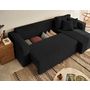 Voir la diapositive 3 : BEST MOBILIER Topaze - canapé d'angle réversible - 4 places - convertible avec coffre - en velours texturé