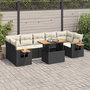 Voir la diapositive 1 : VIDAXL Salon de jardin avec coussins 8 pcs noir resine tressee acacia
