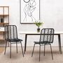Voir la diapositive 2 : HOMCOM Lot de 2 chaises de jardin style colonial piètement acier résine tressée aspect rotin noir