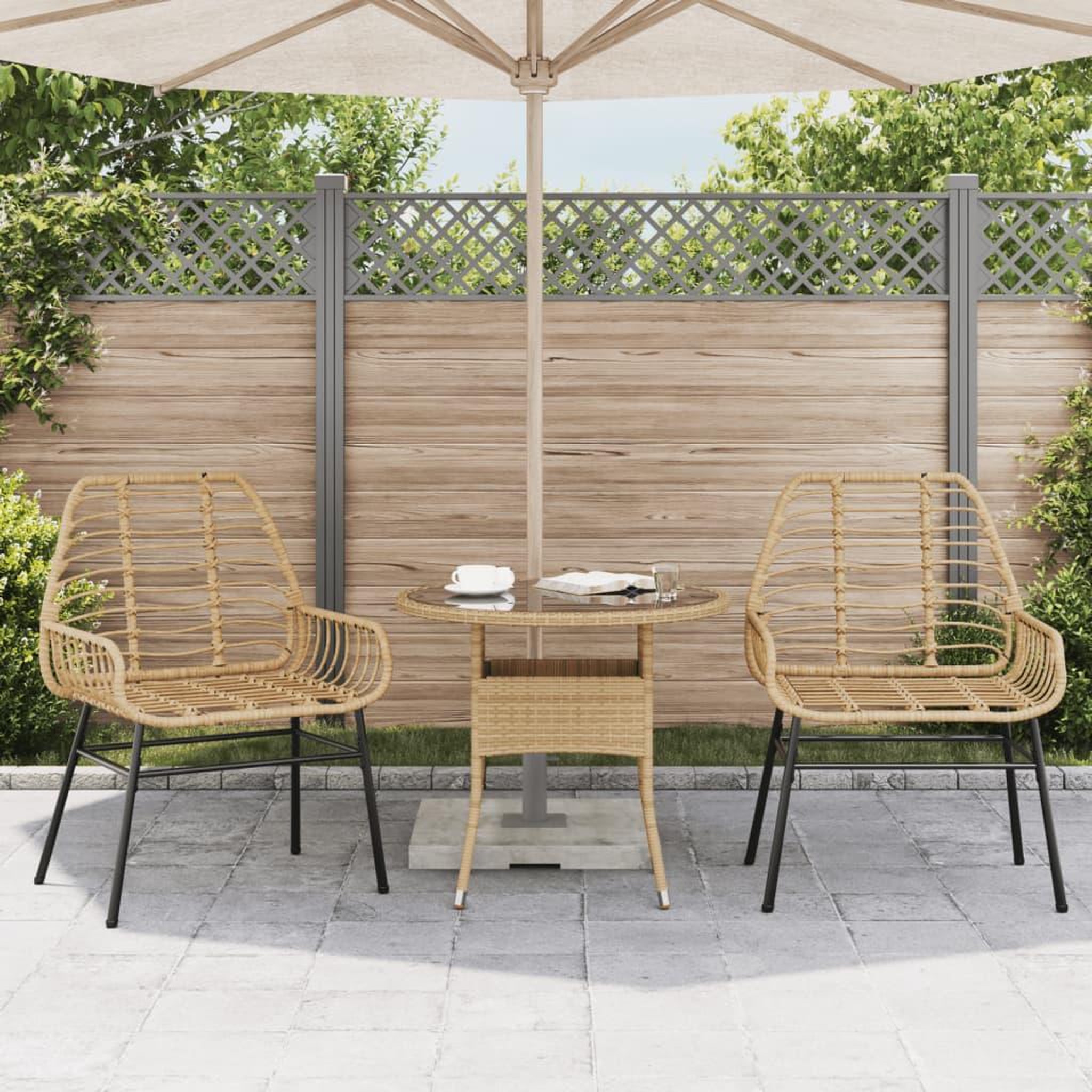 Voir la diapositive 3 : VIDAXL Chaises de jardin lot de 2 marron resine tressee
