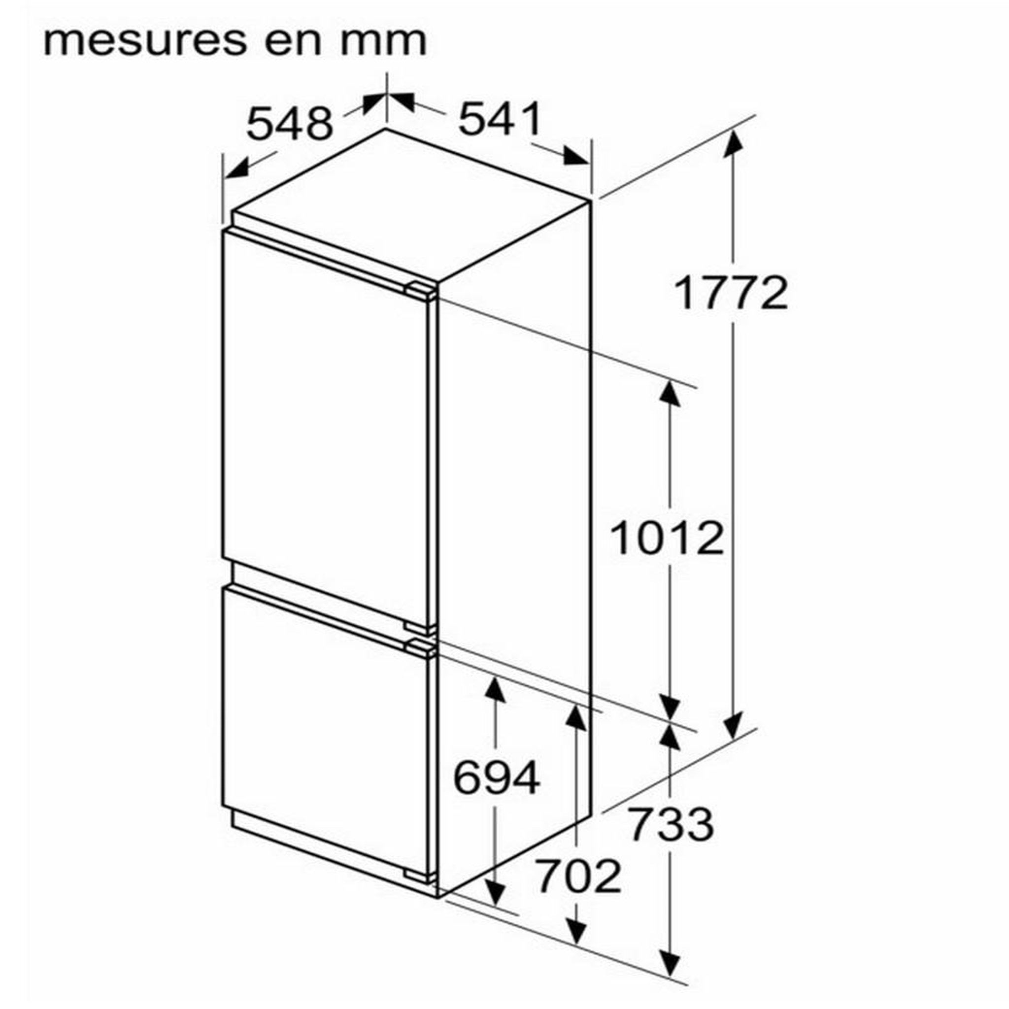 Voir la diapositive 4 : Neff Réfrigérateur combiné intégrable à pantographe 260l - ki7867fe0