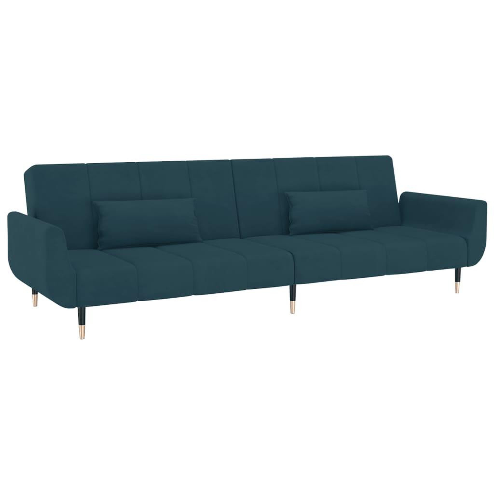 Voir la diapositive 4 : VIDAXL Canape-lit a 2 places avec deux oreillers Bleu Velours