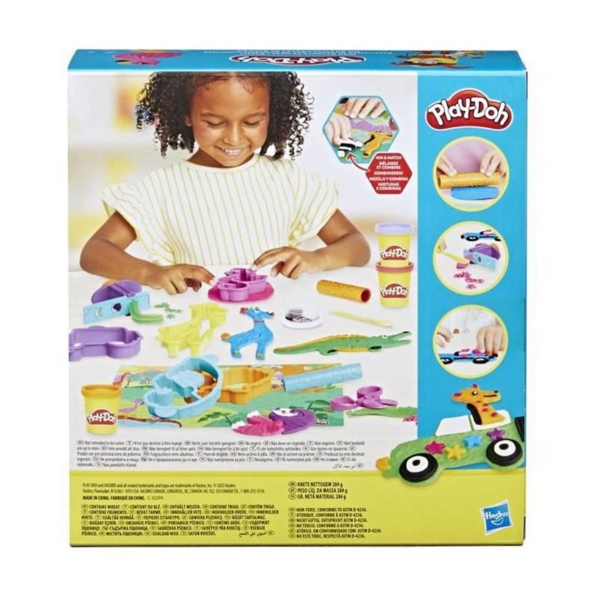 HASBRO Play-Doh coffret Safari, loisir créatif de pâte a modeler pour enfants sur le theme des animaux, jouets pour enfants, des 3 a