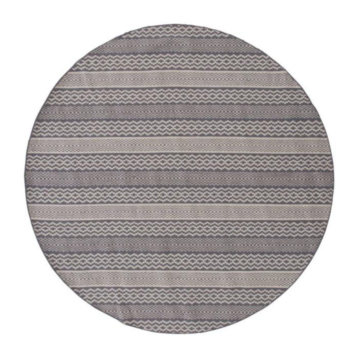 Paris Prix Tapis Rond Imprimé  Sishu  200cm Gris