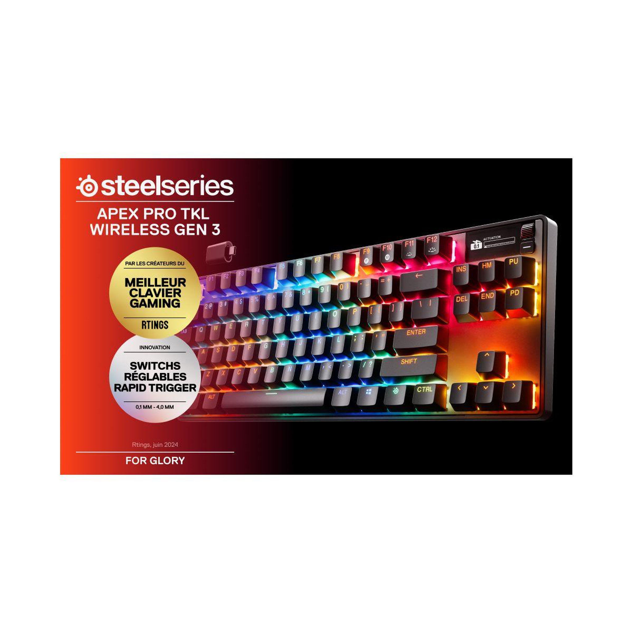 Voir la diapositive 2 : STEEL SERIES Clavier gamer sans fil apex pro tkl wl gen 3 - fr