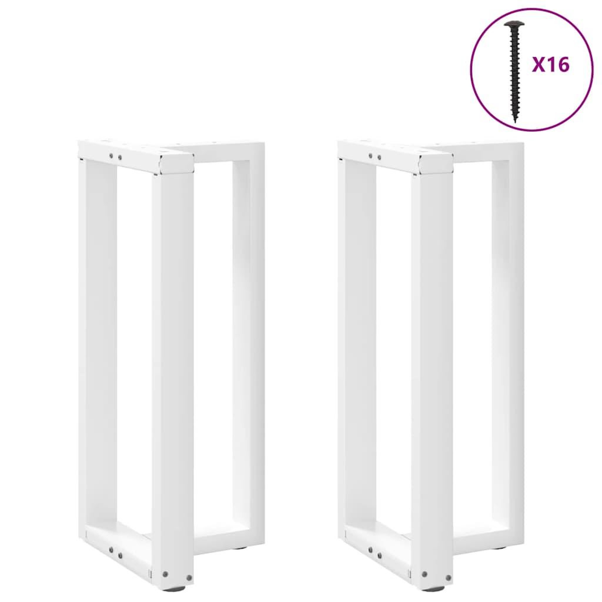 Voir la diapositive 3 : VIDAXL Pieds de table de bar forme de T 2 pcs blanc 50x35x(90-91) cm