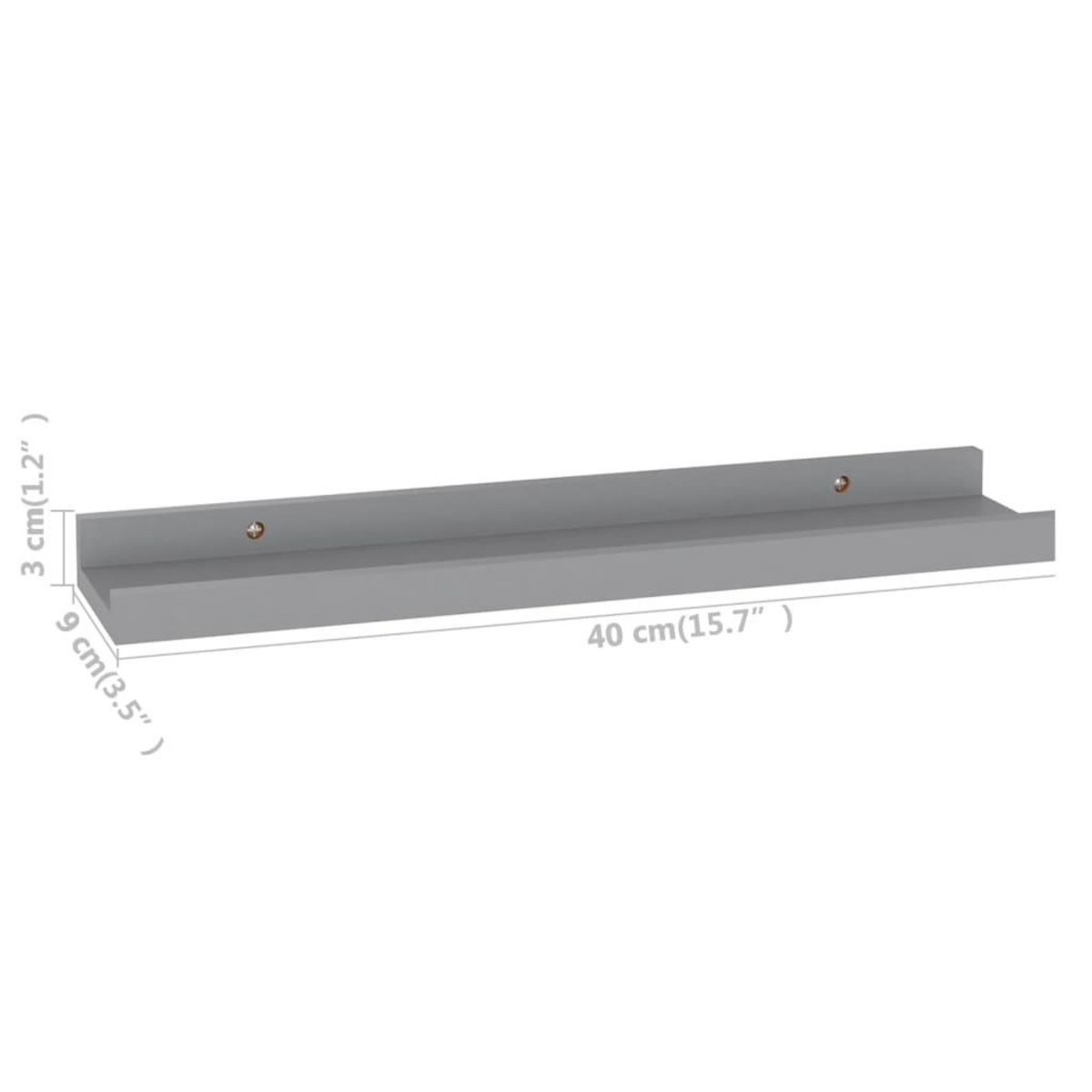 VIDAXL Etageres murales 4 pcs Gris 40x9x3 cm