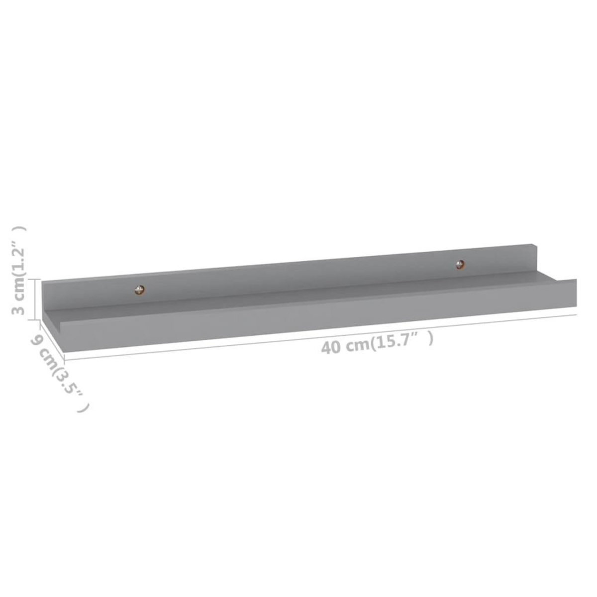 VIDAXL Etageres murales 4 pcs Gris 40x9x3 cm