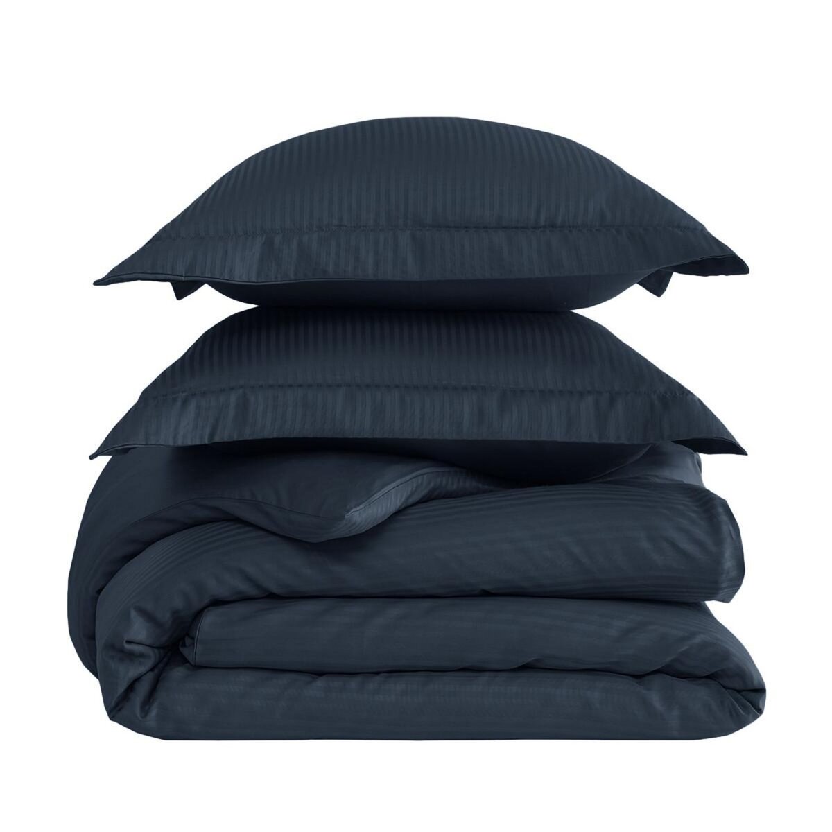 Sensei Maison Housse de couette rayée réversible satin de coton VERSALUXE